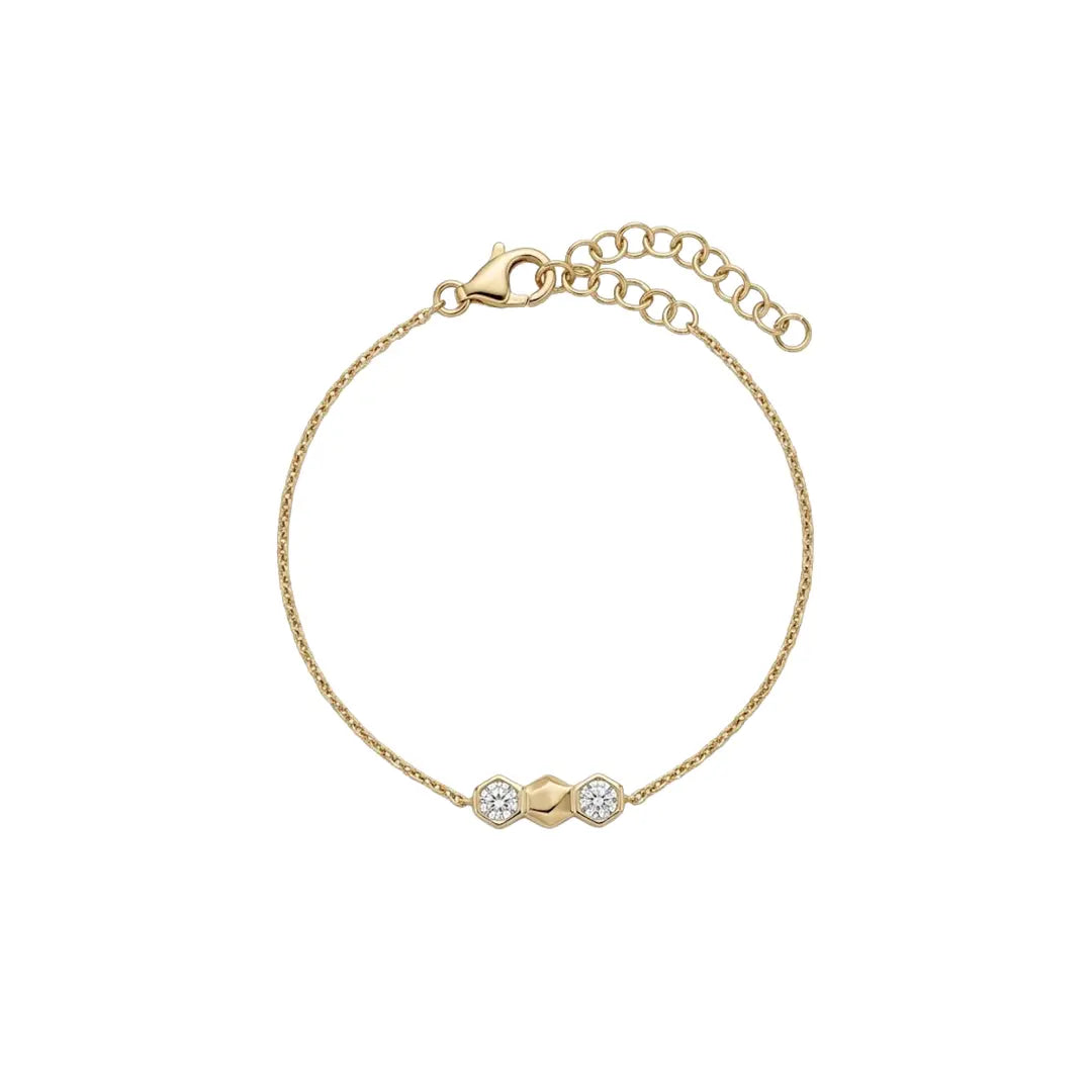 Crystal Trio Bracelet aus 925 Sterling Silber mit Zirkonia, filigraner Schmuck für Damen, eleganter zeitloser Klassiker.