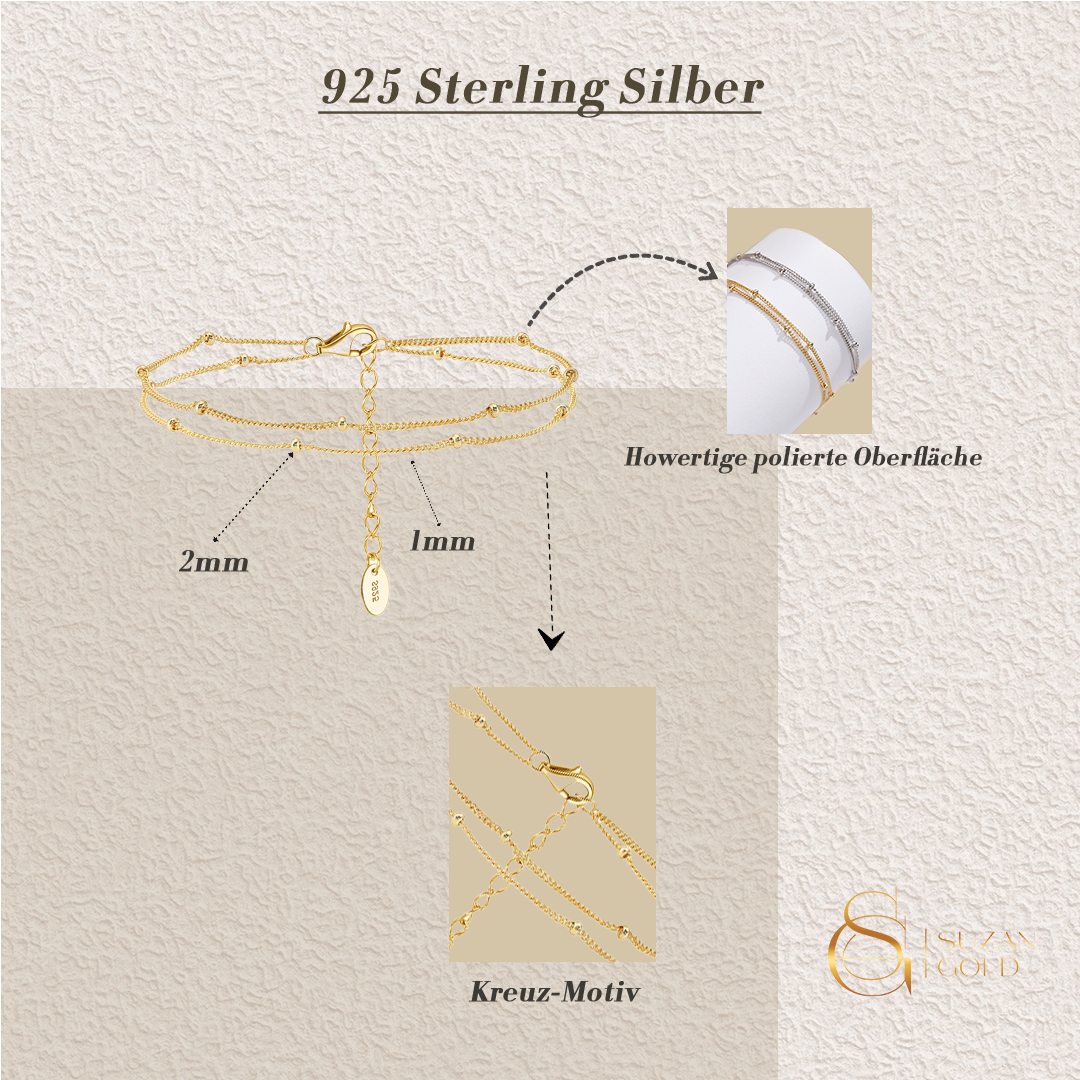 Minora – 2-reihiges Armband aus 925er Silber mit Kugelelementen