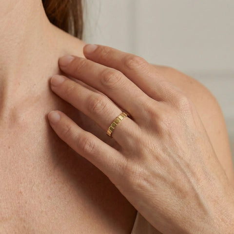 Blockline – 375 Echtgold Ring facettiert - Suzan GoldRing