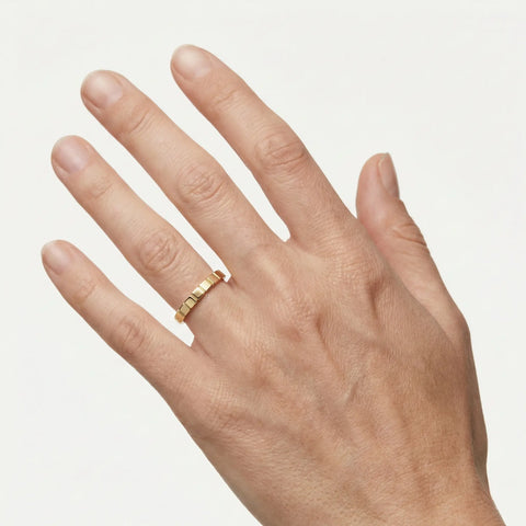 Blockline – 375 Echtgold Ring facettiert - Suzan GoldRing