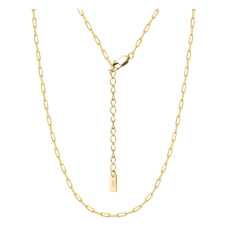 Paperclip Glow – 925 Silberkette mit rechteckigen Gliedern