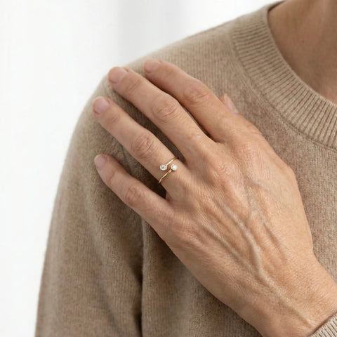 Twinlight Ring – Damenring aus 375 Echtgold Größe 52 - Suzan GoldRing