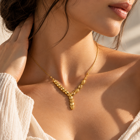 Mosaic Y – Y-Collier mit Filigran- und Glanzgliedern aus 750 Gold Suzan Gold
