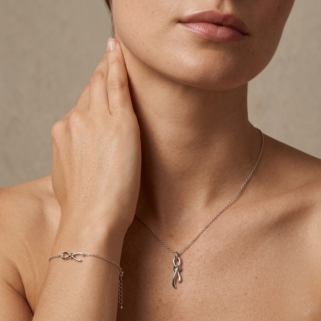 Nodessa – 925 Silber Schmuckset vergoldet mit Knoten Anhänger Suzan Gold