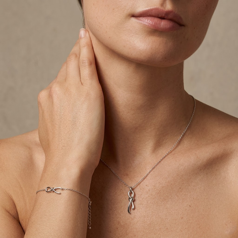 Nodessa – 925 Silber Schmuckset vergoldet mit Knoten Anhänger Suzan Gold