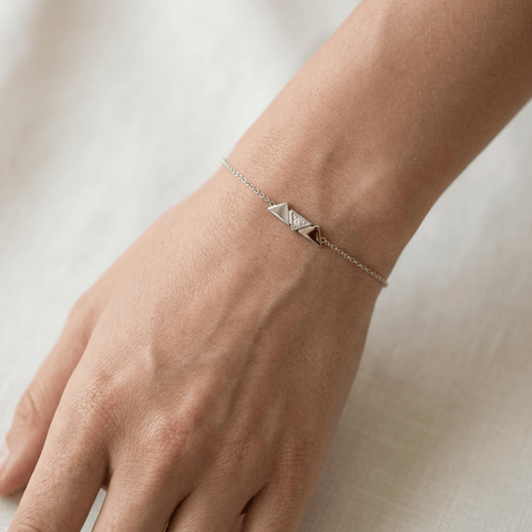 Dreieck Armband 925 Sterling Silber – Damen Armband Zirkonia - Suzan Gold