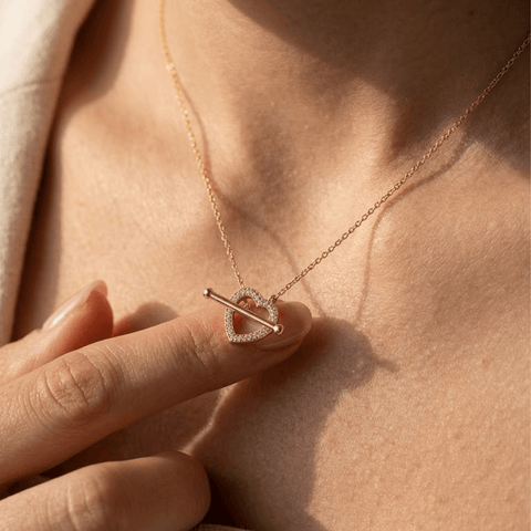 Herz Kette 925 Sterling Silber – Damen Halskette - Suzan Gold