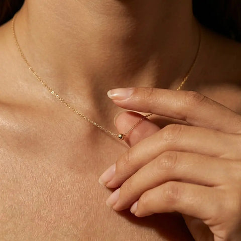 Soléa Sphere – 375 Echtgold Kugelkette minimalistisch - Suzan GoldHalskette
