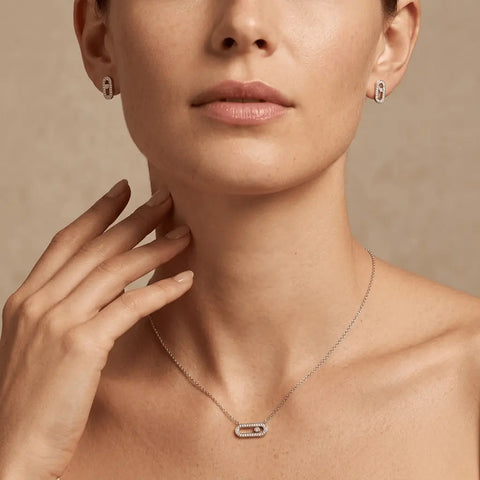 Linkelle Duo – 925 Silver Jewelry Set, Gold Plated with Cubic Zirconia Link - Suzan Gold