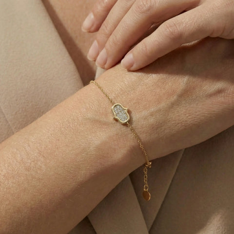 Aurelia Guard – 375 Echtgold Armband mit Zirkonia Ornament - Suzan GoldArmbänder