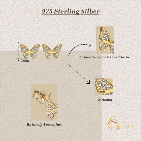 Butterfly Whisper – Zarte Schmetterlings-Ohrstecker aus 925 Silber