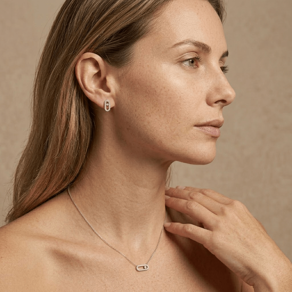 Linkelle Duo – 925 Silber Schmuckset vergoldet mit Zirkonia Glied - Suzan Gold