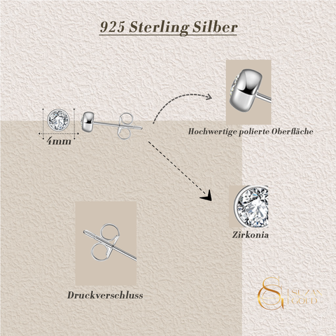 Silberohrringe Lunaya – Runde Zirkonia-Stecker aus 925 Silber