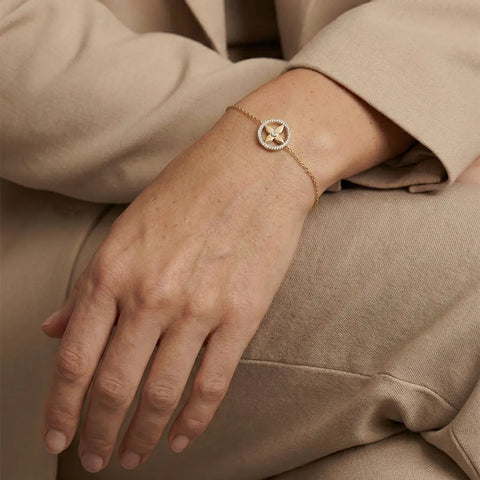 Floréa Halo – 375 Echtgold Armband mit Blüten - Kreis & Zirkonia - Suzan GoldArmbänder