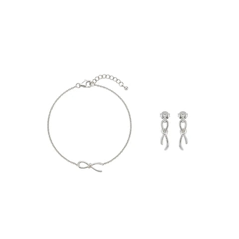 Nodessa Trio – 925 Silber Set vergoldet mit Knoten Armband & Ohrsteckern Suzan Gold