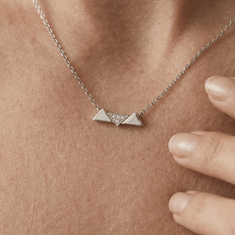 Dreieck Halskette 925 Sterling Silber – Damen Kette - Suzan Gold