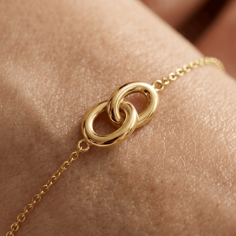 Glieder Armband 925 Sterling Silber – Damen Armband Knoten Design - Suzan Gold