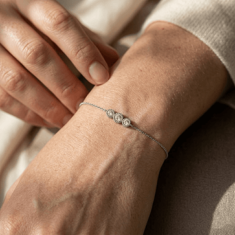 Drei Zirkonia Armband – 925 Sterling Silber Armband - Suzan Gold