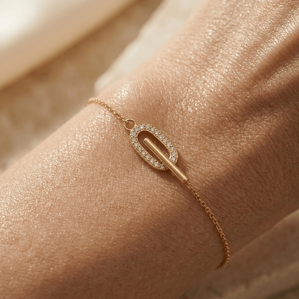 Glieder Armband 925 Sterling Silber – Damen Armband Zirkonia - Suzan Gold