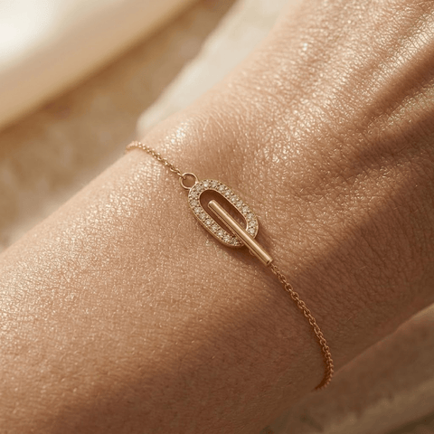 Glieder Armband 925 Sterling Silber – Damen Armband Zirkonia - Suzan Gold