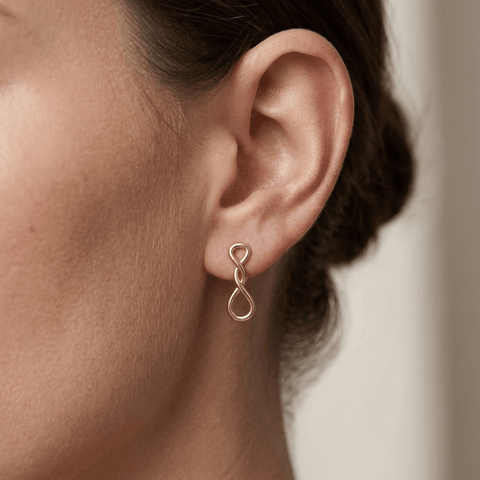 Infinity Knot Earrings – 925 Sterling Silber Ohrringe Unendlichkeitsknoten - Suzan Gold