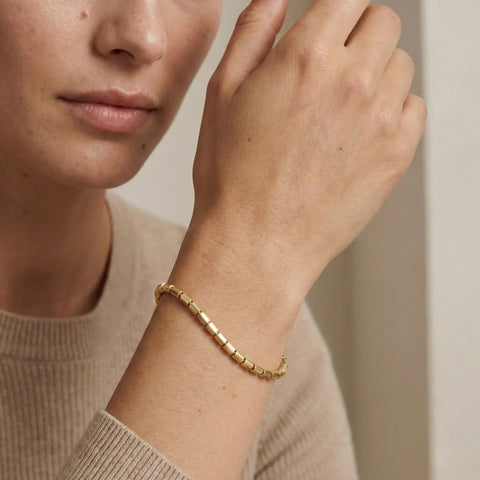 CylindraLoop – 375 Echtgold Armband mit Röhrenelementen - Suzan GoldArmbänder