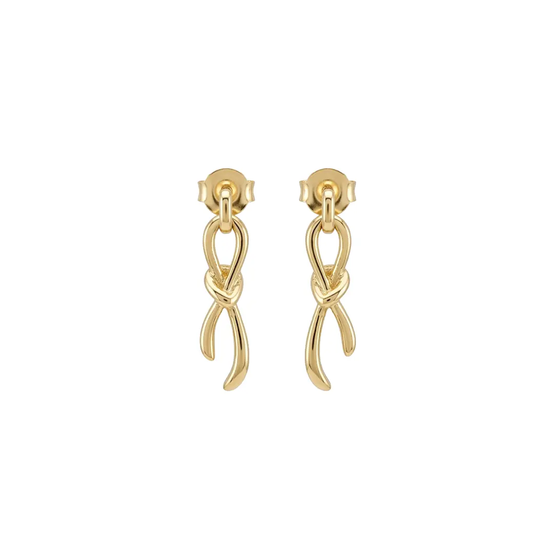 Knot Drop Earrings – 925 Sterling Silber Ohrringe Knoten Anhänger Suzan Gold