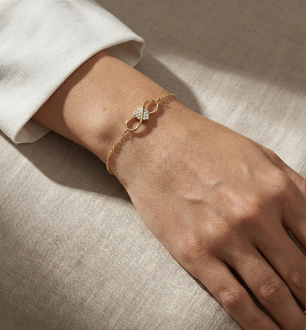 InfinityHearta – 375 Echtgold Armband mit Herz Infinity Symbol Suzan Gold