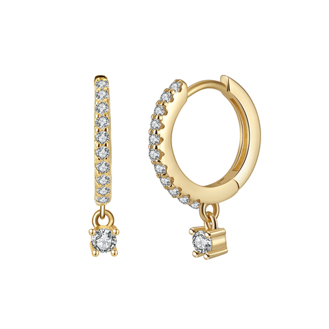 Lunaria – Huggies Creolen mit Zirkonia-Anhänger