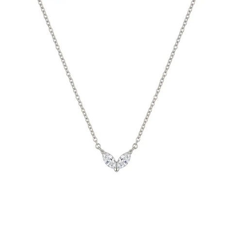 Marquise Stone Necklace – 925 Sterling Silber Halskette Zirkonia - Suzan Gold
