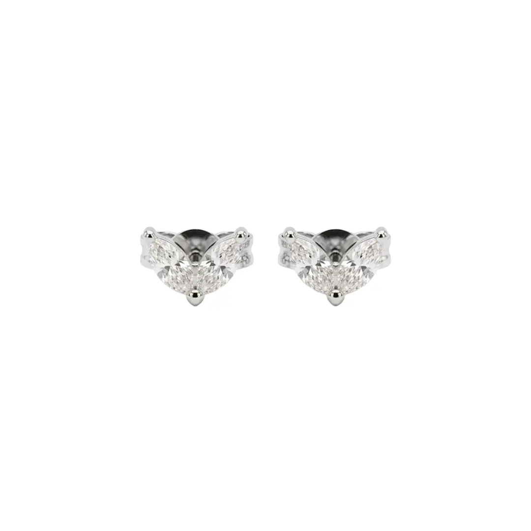 Marquise Stud Earrings – 925 Sterling Silber Ohrstecker Zirkonia - Suzan Gold