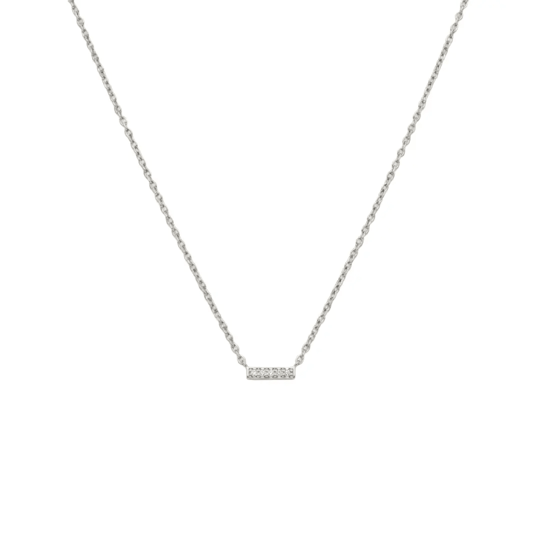 Bar Necklace Zirkonia – 925 Sterling Silber Halskette - Suzan Gold