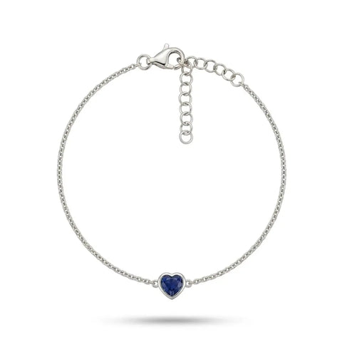 Blue Heart Bracelet – 925 Sterling Silber Armband mit blauem Herz Zirkonia - Suzan Gold
