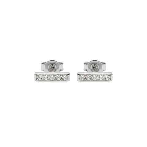 Bar Ohrstecker Zirkonia – 925 Sterling Silber Ohrringe - Suzan Gold