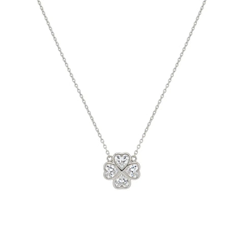 Kleeblatt Halskette Zirkonia – 925 Sterling Silber - Suzan Gold