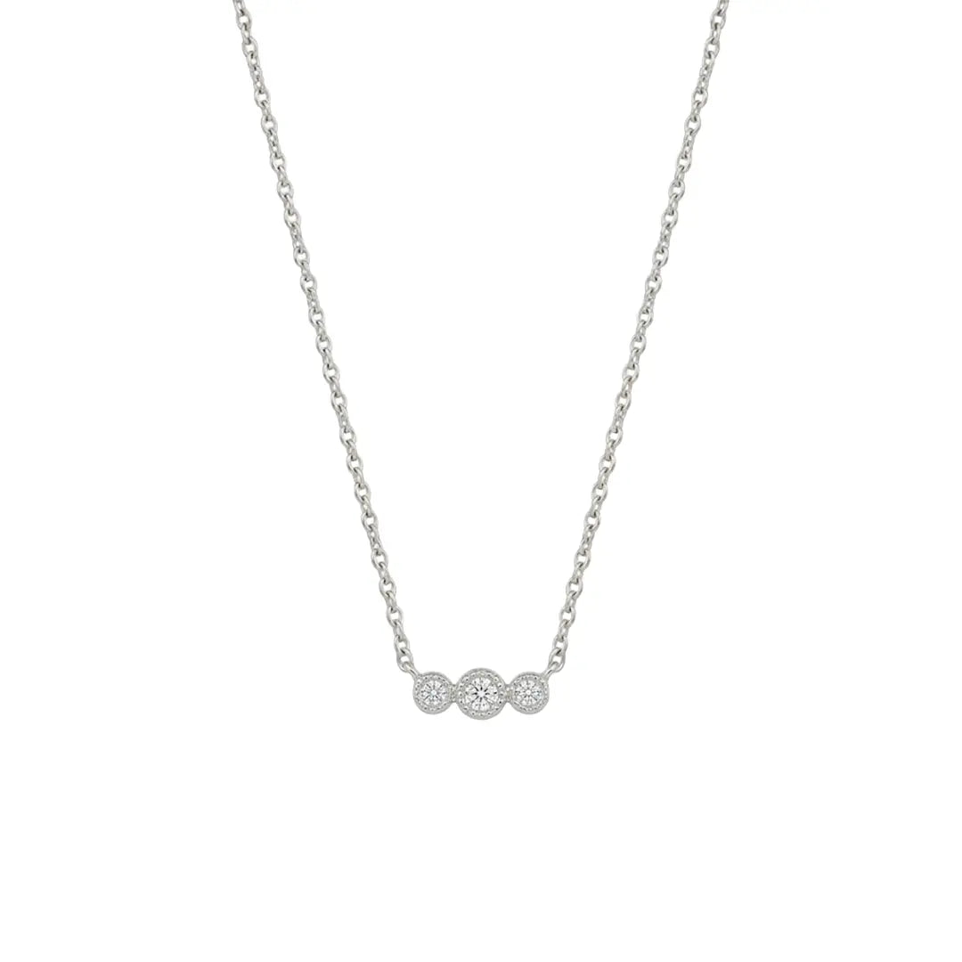 Drei Zirkonia Halskette – 925 Sterling Silber - Suzan Gold