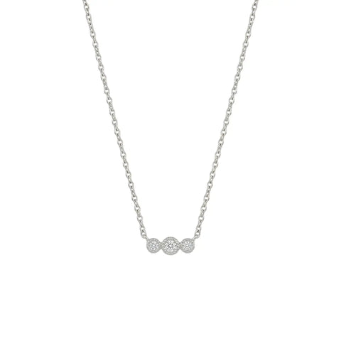 Drei Zirkonia Halskette – 925 Sterling Silber - Suzan Gold