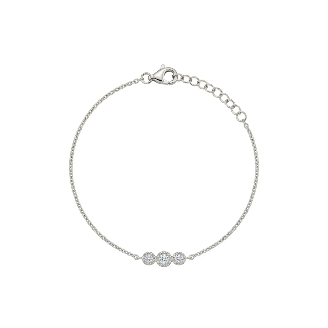 Drei Zirkonia Armband – 925 Sterling Silber Armband - Suzan Gold