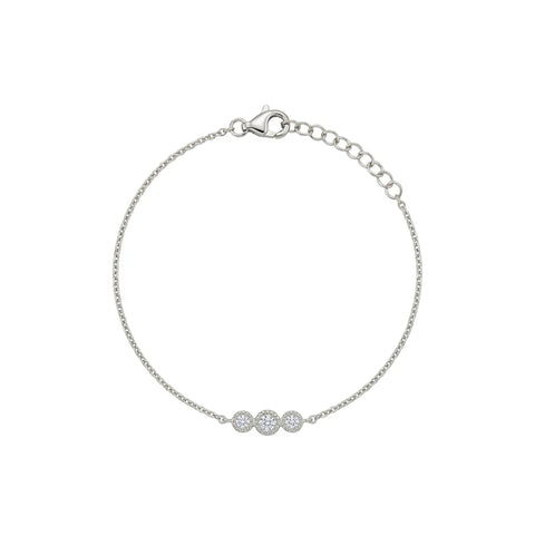 Drei Zirkonia Armband – 925 Sterling Silber Armband - Suzan Gold