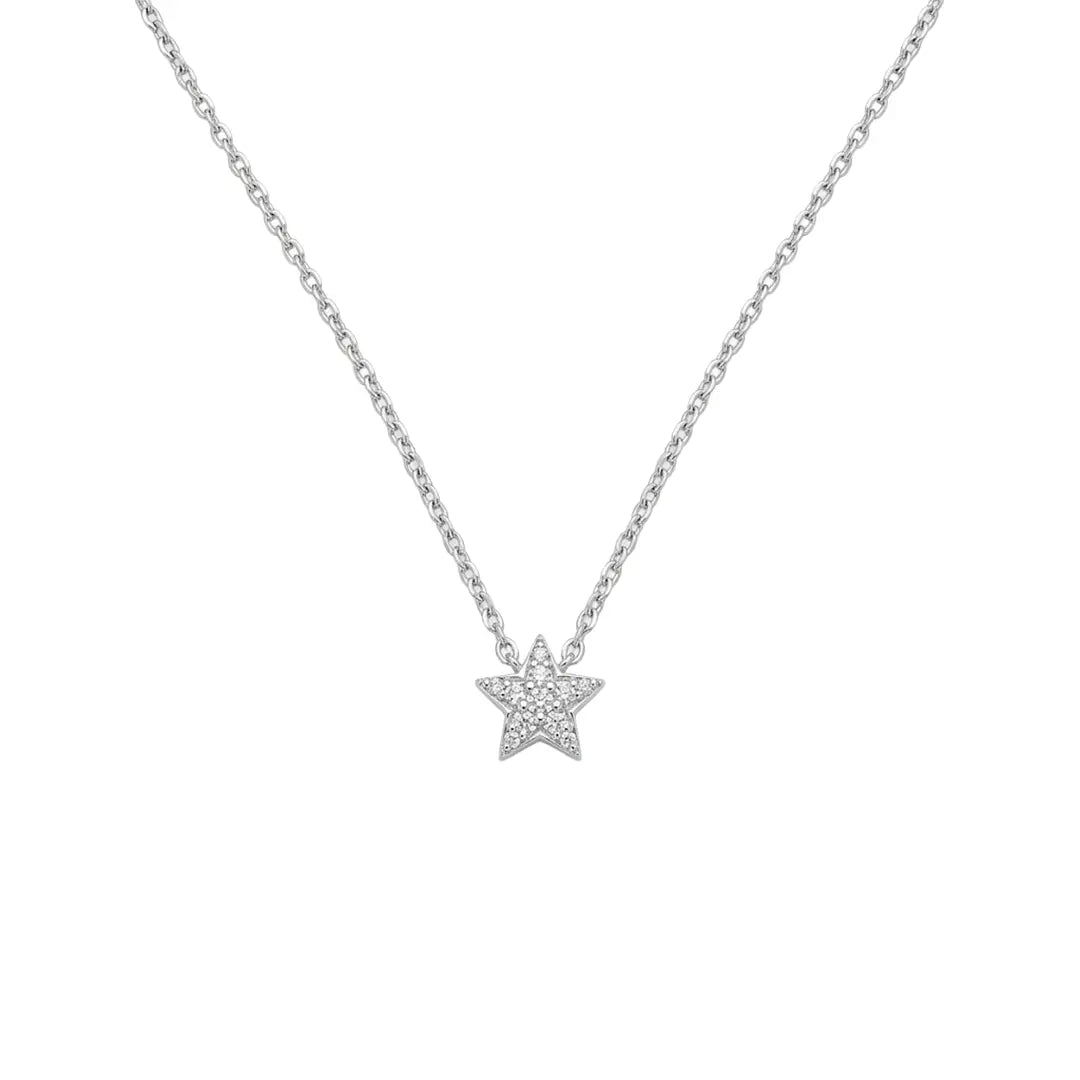 Stern Halskette Zirkonia – 925 Sterling Silber Halskette - Suzan Gold