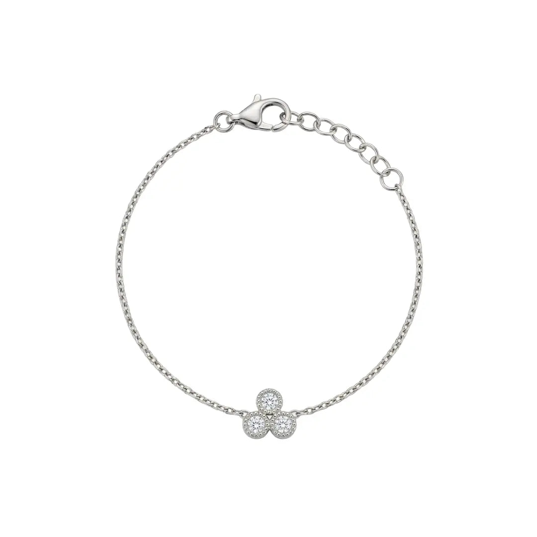 Drei Zirkonia Armband Rund – 925 Sterling Silber Armband - Suzan Gold