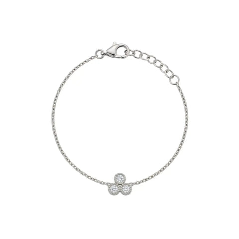 Drei Zirkonia Armband Rund – 925 Sterling Silber Armband - Suzan Gold