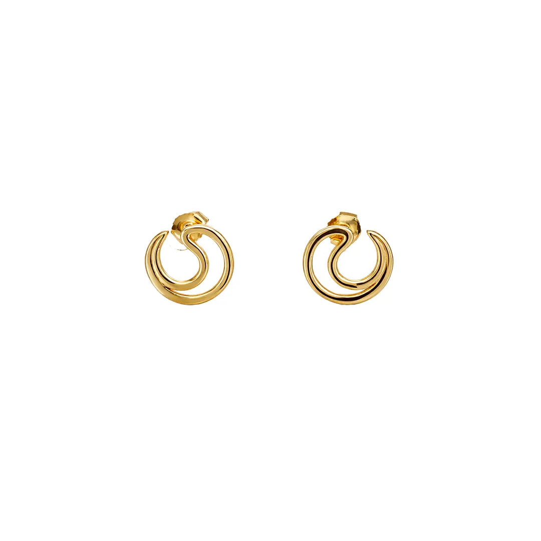 Kreis Ohrringe 925 Sterling Silber aus 925 Sterling Silber vergoldet, filigraner Schmuck für Damen, eleganter zeitloser Klassiker.