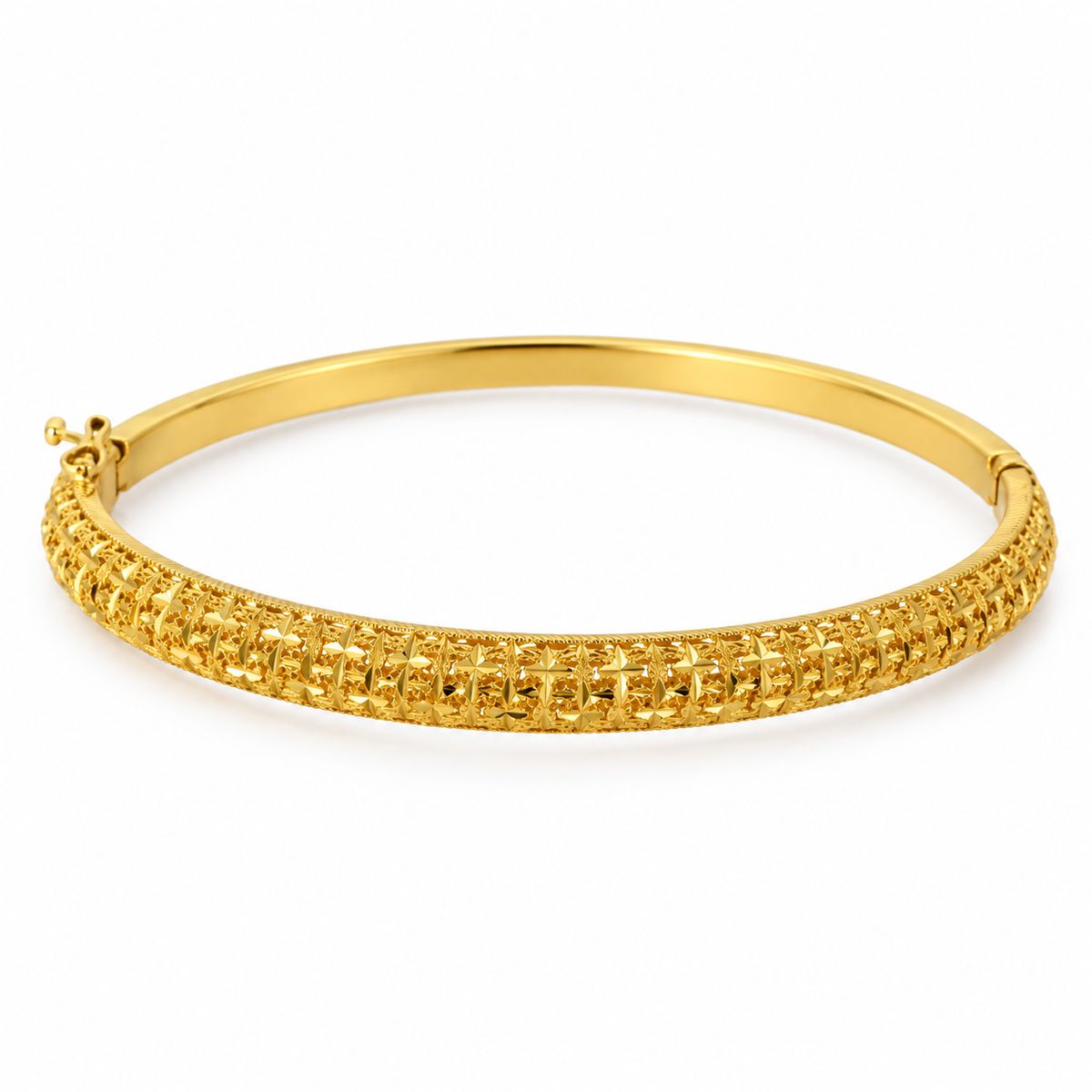 Filigree Bangle – Armreif mit durchbrochenem Filigran-Muster aus 750 Gold