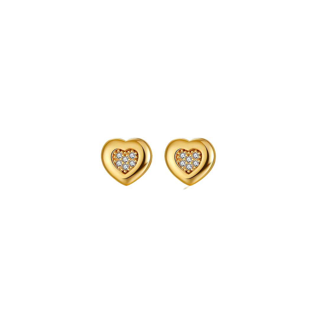 Heartglow – Zarte Herz-Ohrstecker aus 925 Silber mit Zirkonia