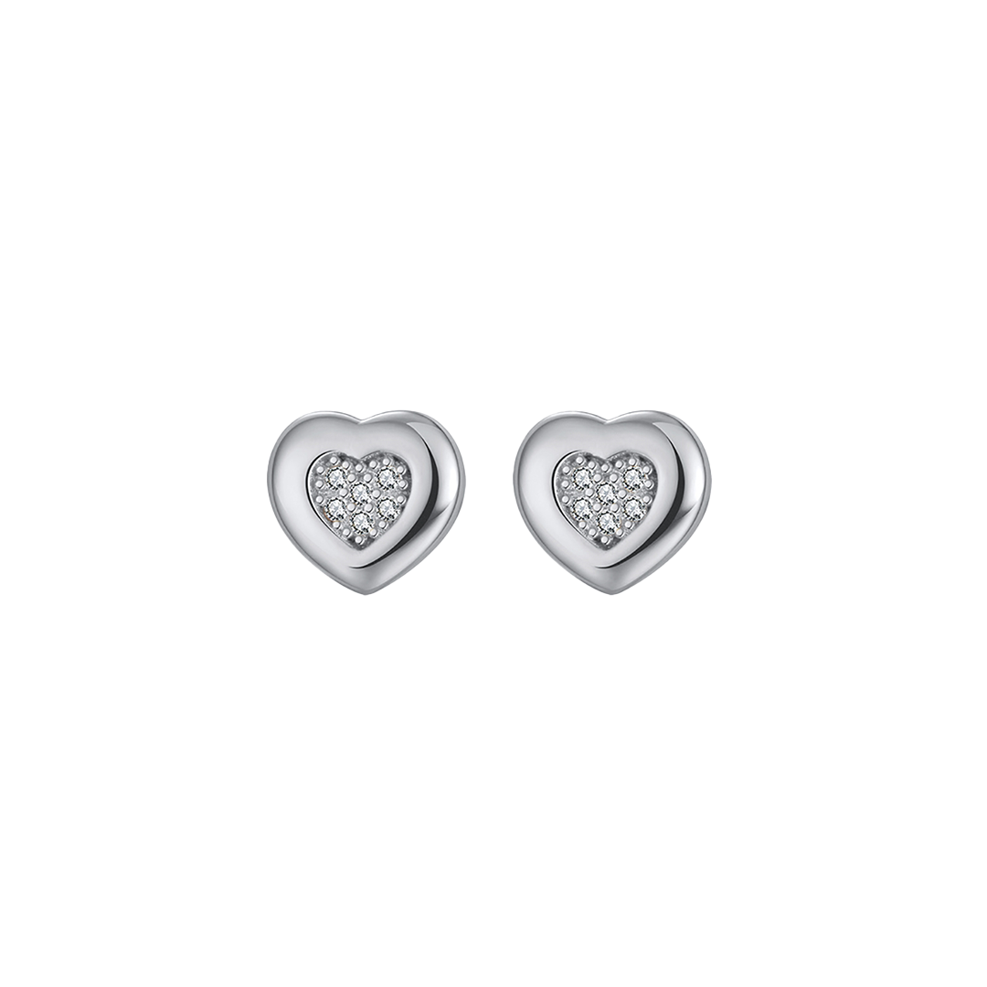 Heartglow – Zarte Herz-Ohrstecker aus 925 Silber mit Zirkonia