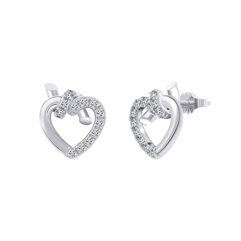 Heartlink – Herz Ohrstecker aus 925 Silber mit Zirkonia