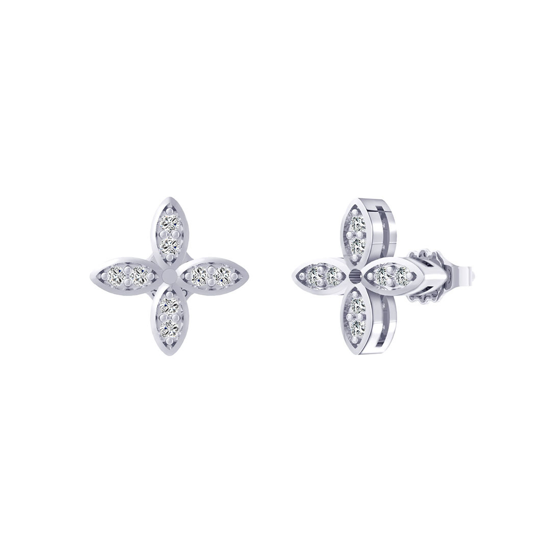Serelina - Silber Ohrringe Kleeblatt mit Zirkonia Steinen