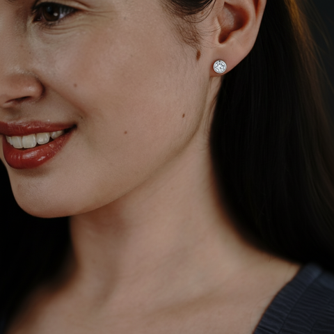 Silberohrringe Lunaya – Runde Zirkonia-Stecker aus 925 Silber