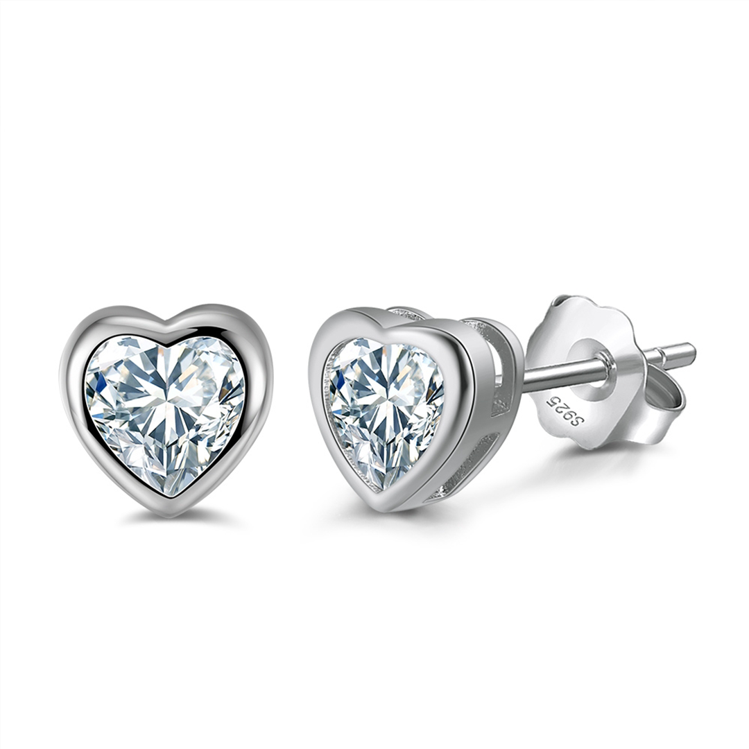 Liora – Herz Ohrstecker aus 925 Silber mit Zirkonia
